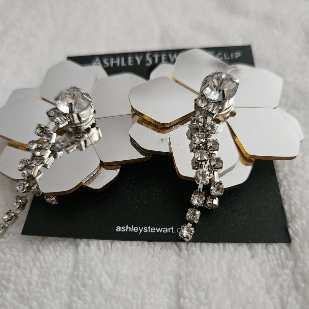 Ashley Stewart Mirrored Flower Earrings - Womens